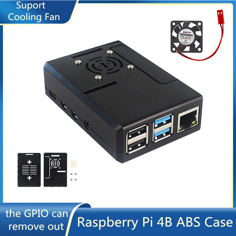 Pi Cooler - เคสพลาสติก ABS สีดำสำหรับ Raspberry Pi พร้อมฝาครอบ