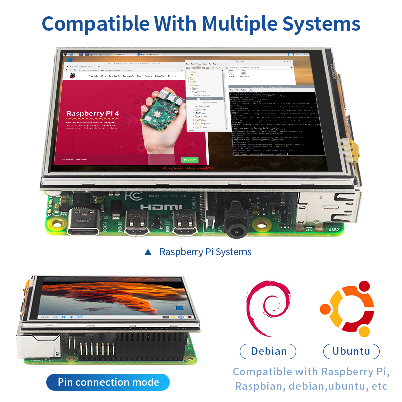 3.5นิ้ว Raspberry Pi 4หน้าจอสั - Pi Cooler บทวิจารณ์และราคา