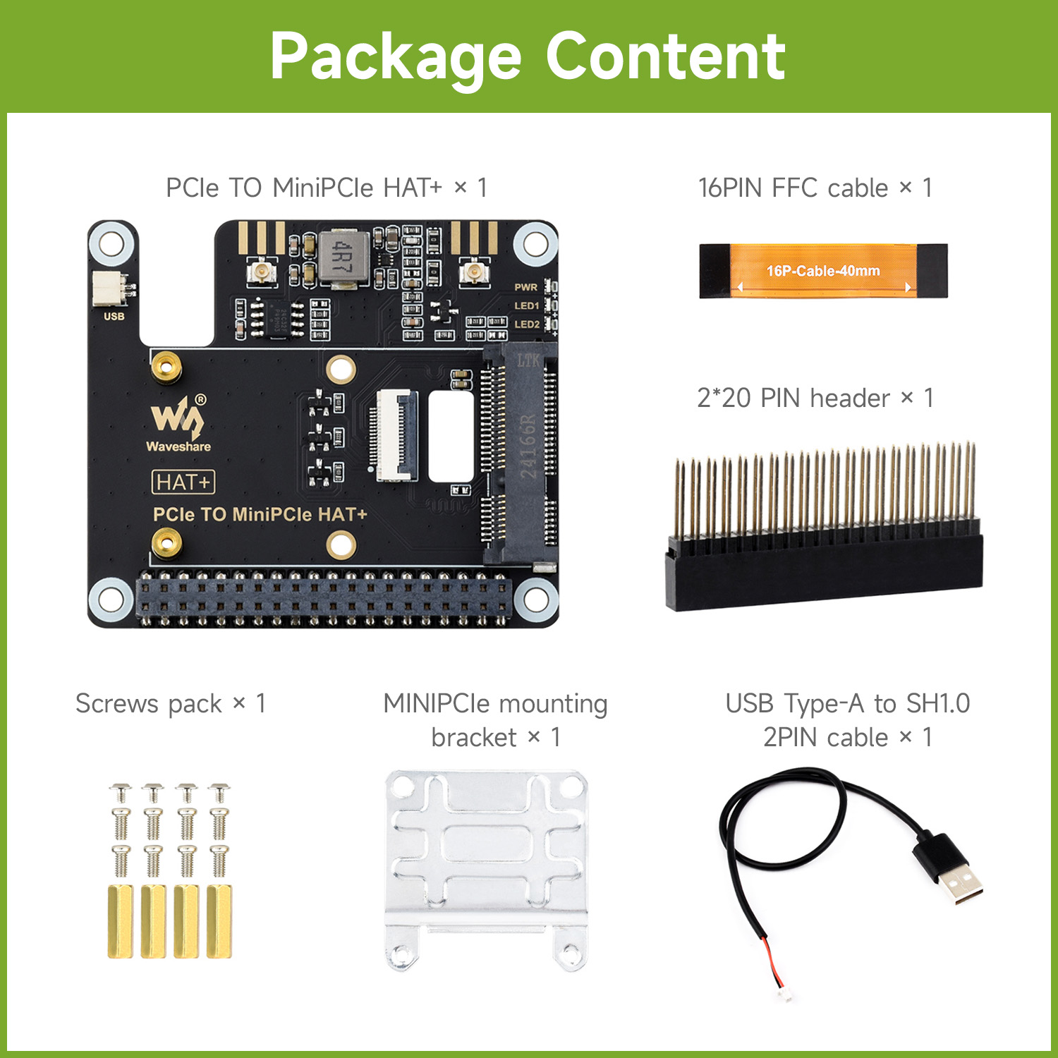 Waveshare PCIe TO MiniPCIe Ada - Raspberry Pi 5 บทวิจารณ์และราคา
